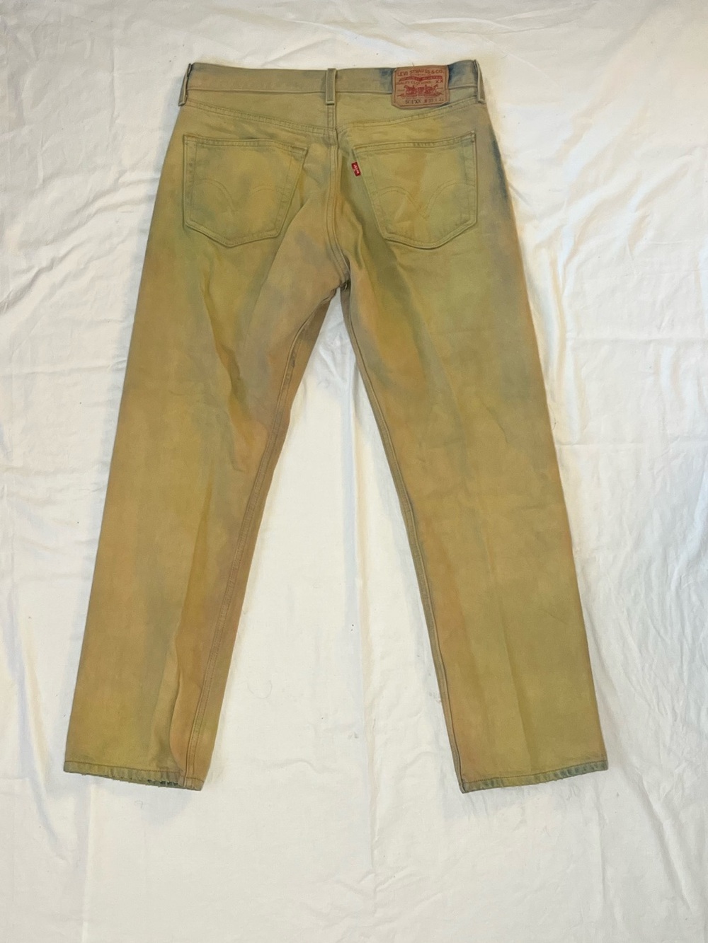 Vintage Levis 501XX Pants Mens 33x31 Yellow Straight Leg Button Fly
